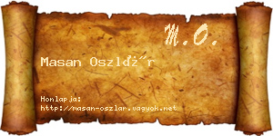 Masan Oszlár névjegykártya